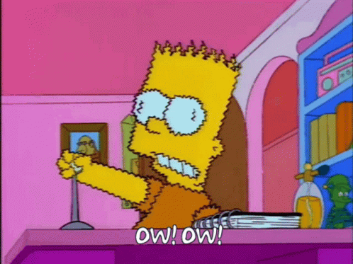 Ow Ouch GIF - Ow Ouch Bart Simpson GIFs