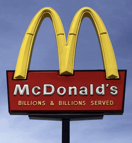 a red and yellow mcdonald 's sign that says billions and billions served