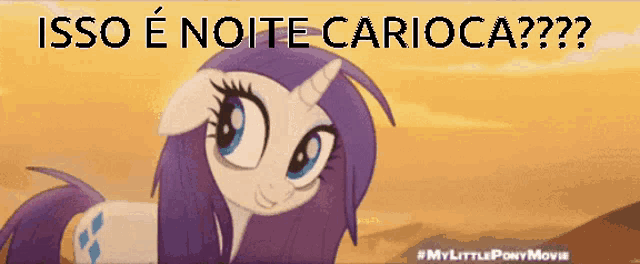 a picture of a pony with the words " isso e noite carioca " above it
