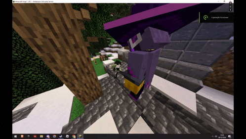 a screenshot of a video game called minecraft being played on a laptop