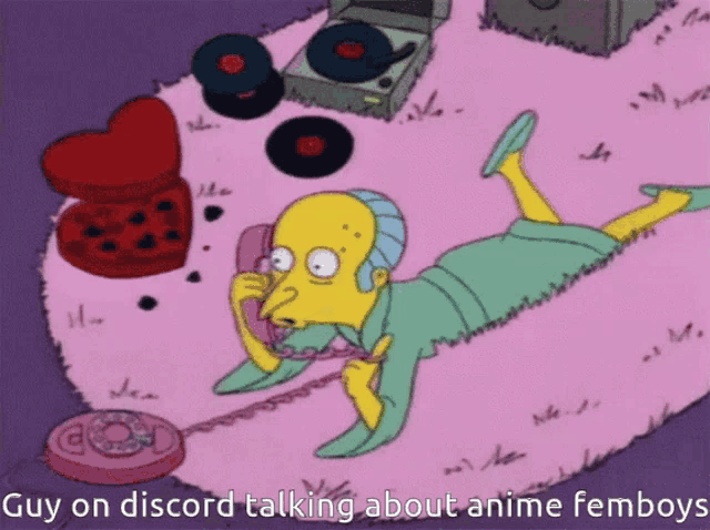 a cartoon of mr. simpson talking on a pink phone