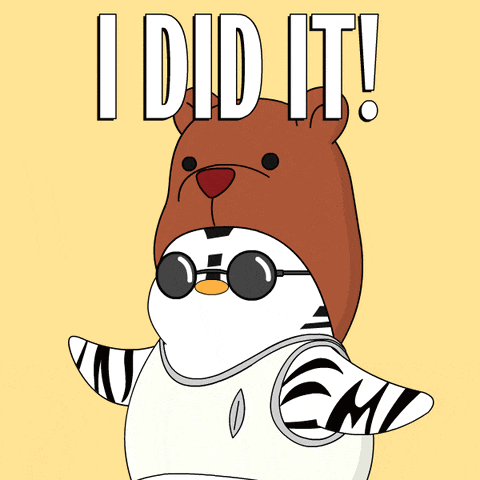 a cartoon of a penguin wearing a zebra outfit with the words " i did it " below it