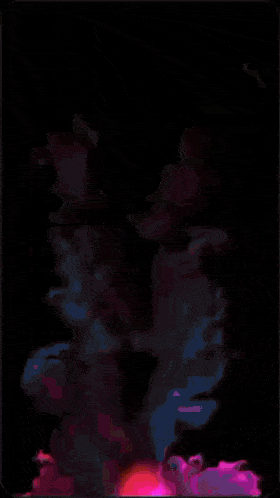 a painting of a purple and red background with a black frame