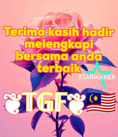 a picture of a rose with the words terima kasih hadir mellengkapi bersama anda terbaik