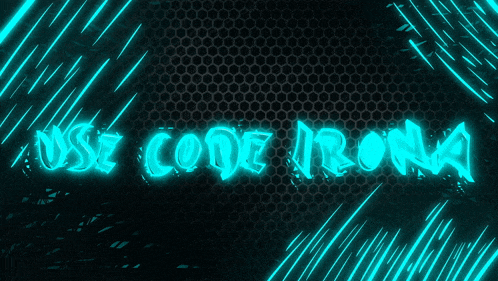 use code irona is displayed on a black background