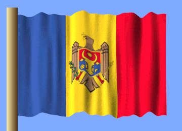 a blue yellow and red flag with an eagle on it is waving in the wind
