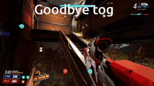 a screenshot of a video game with the words goodbye tog on it