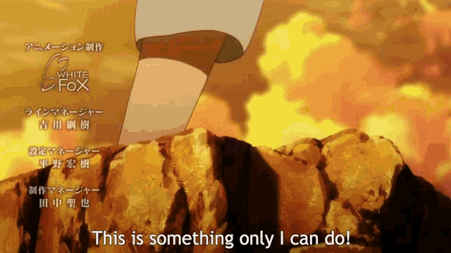 a person standing on a rock with the words " this is something only i can do " on the bottom