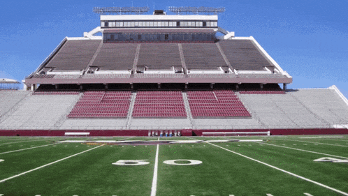a football field with the number 50 on the field
