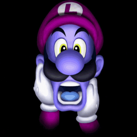 a close up of a person 's face with purple hair and black eyes