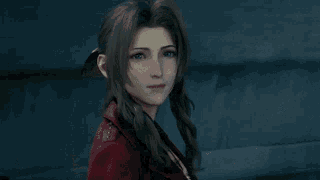 a video game character is standing in a dark room with a sword