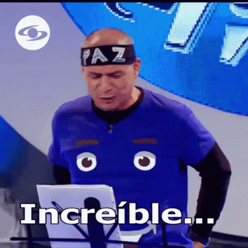 a man wearing a headband that says paz