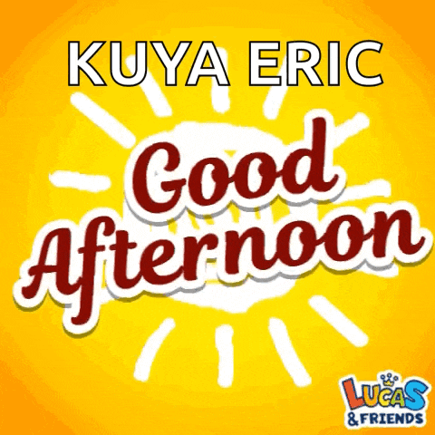 a yellow background with the words kuya eric good afternoon on it