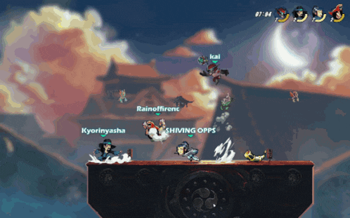 a screenshot of a video game with players named kyorinyasha rainoffrenc and shaving opps