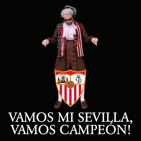 a red and white shield with a soccer ball in the middle