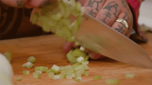 Mincing Celery Matty Matheson GIF - Mincing Celery Matty Matheson Chicken And Dumplings A Matheson Family Secret GIFs