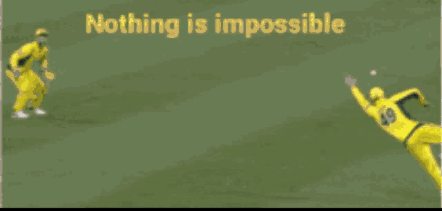 a soccer player is laying on the ground with the words nothing is impossible written above him