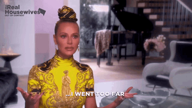 a woman says i went too far in front of a piano