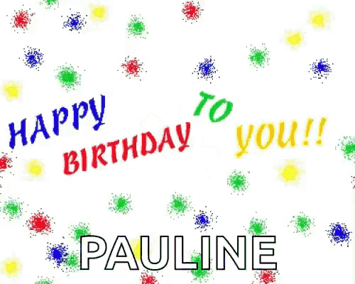 a birthday card with balloons and the name pauline on it