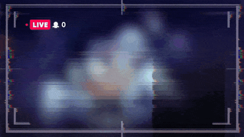a blurred image with a red live icon