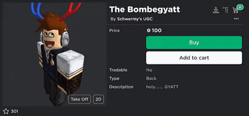 a screenshot of a roblox character called the bombegyat