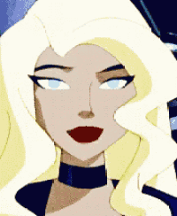 a close up of a cartoon character with blonde hair