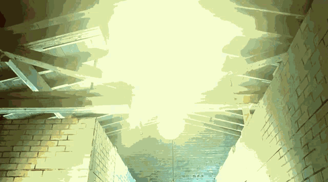 a drawing of a light coming from the ceiling of a building