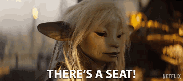 a netflix advertisement with a cartoon character saying there is a seat