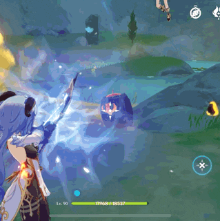 a screenshot of a video game shows a character with a sword and a shield