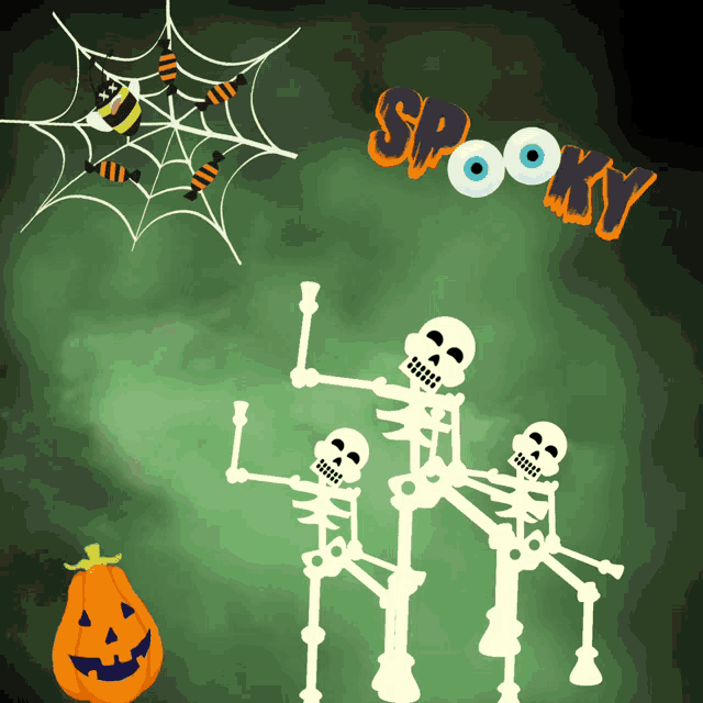 Halloween Skeletons GIF - Halloween Skeletons Spider GIFs