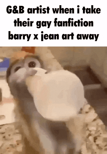 a picture of a cat with a caption that says g & b artist