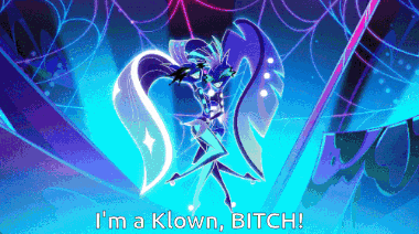 a pixel art of a clown with the words i 'm a clown bitch .