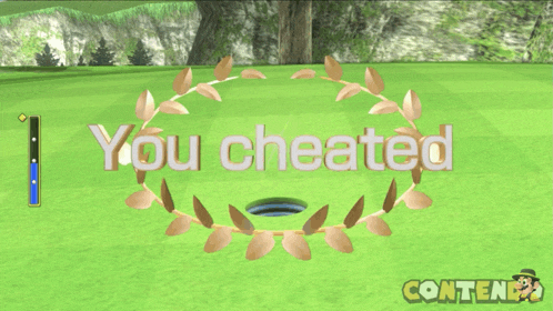 a screenshot of a video game that says " you cheated "