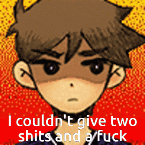 a cartoon of a boy with the words i couldn 't give two shits and a fuck