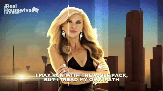 a poster for real housewives shows a woman in a black top