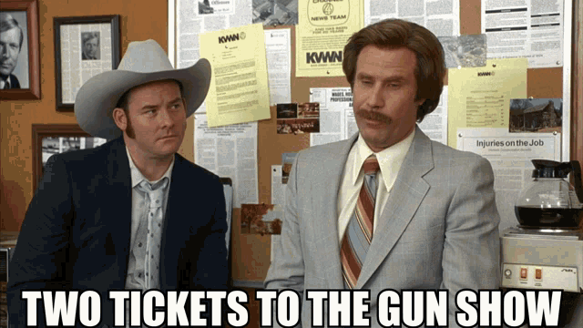Anchorman Gun Show GIF - Anchorman Gun Show Tickets To The Gun Show GIFs