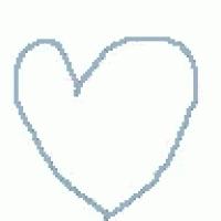 a pixel art drawing of a heart on a white background