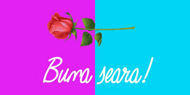 a purple yellow and blue background with a red rose and the words " pentru i mereu din drea "