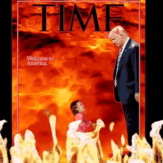 a time magazine cover shows a man and a little girl in hell