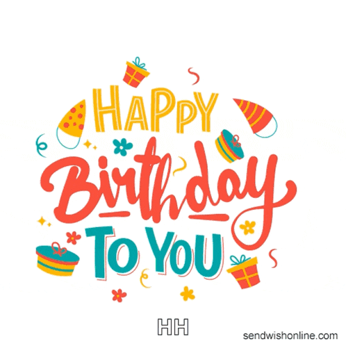 a birthday card that says happy birthday to you with hh on the bottom