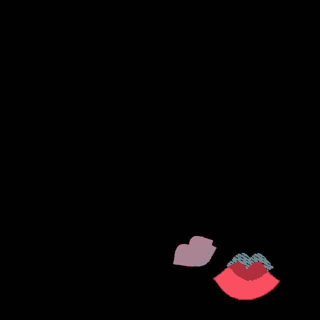 a black background with a few different colored shapes on it