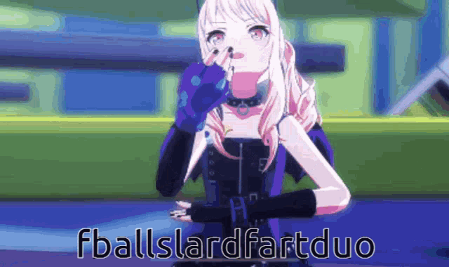 a picture of a girl with the words " fballslardfart duo " written on it