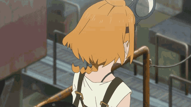 a drawing of a girl with glasses and a backpack