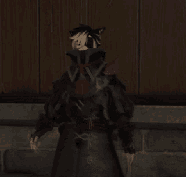 a person in a video game is wearing a mask and has the letter a on their chest
