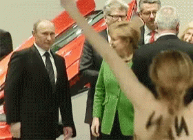 Angela Merkel Vladimir Putin GIF - Angela Merkel Vladimir Putin Protesters GIFs