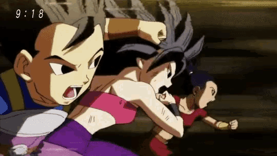 a group of cartoon characters are fighting each other in a cartoon .