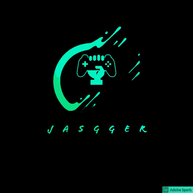 a logo for a company called jasgeek with a game controller on a black background
