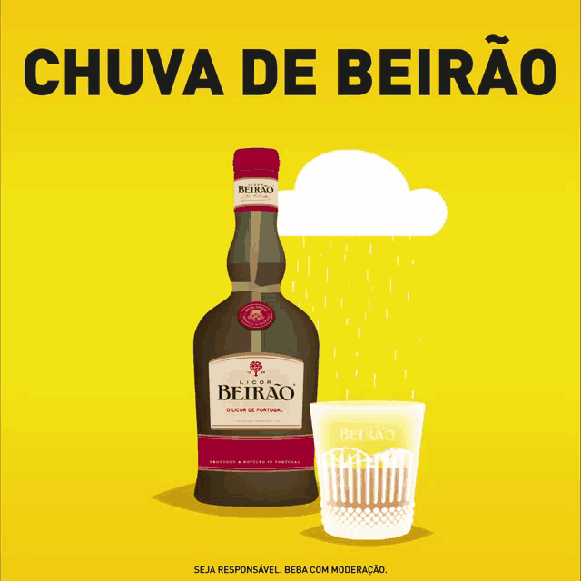 a bottle of beirão next to a glass