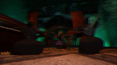 a dark room with a sign that says ' apocalypse '