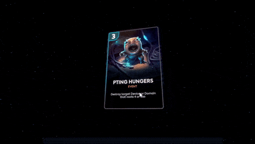 a card with a monster and the number 3